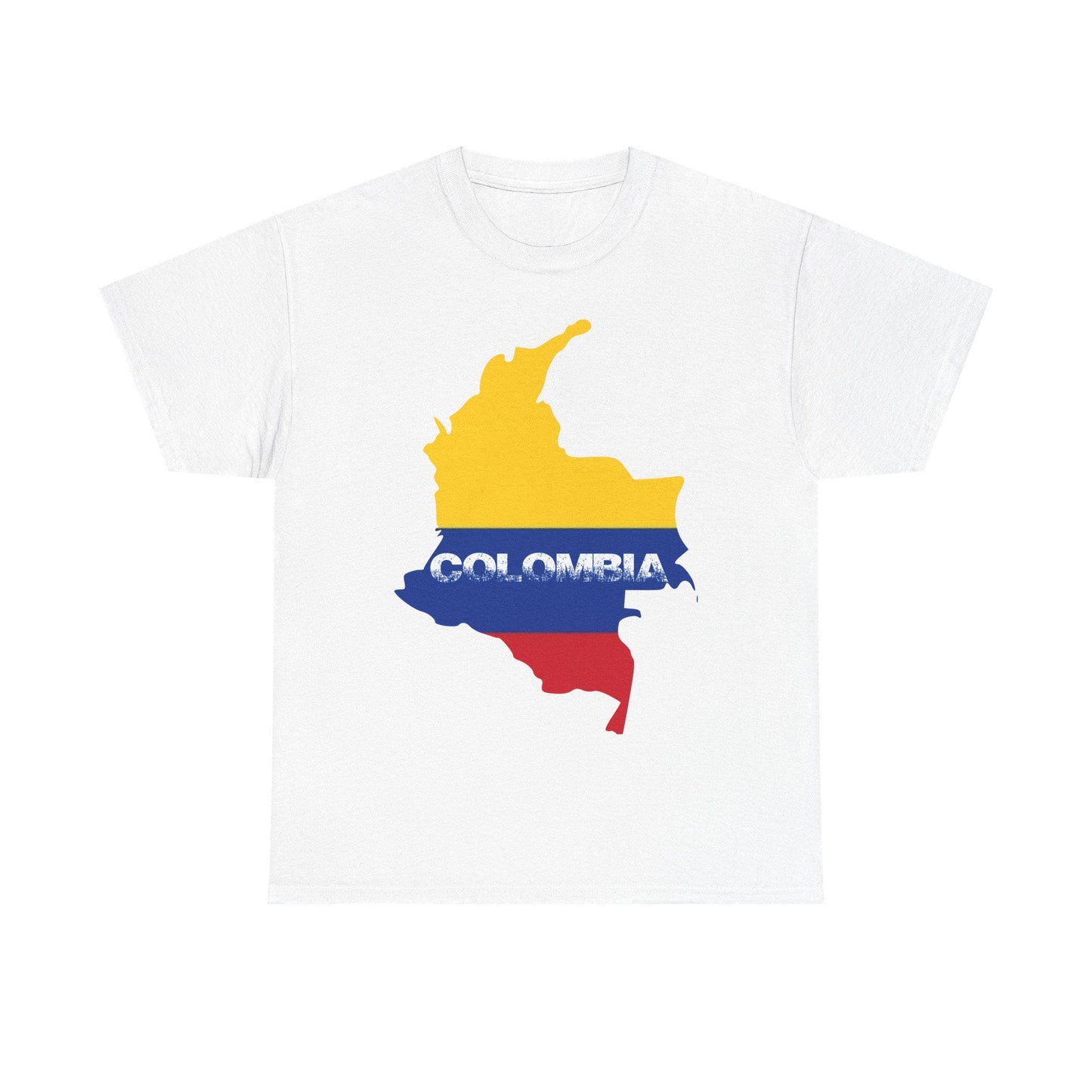 Colombia map of Flag Color, Unisex Heavy Cotton Tee