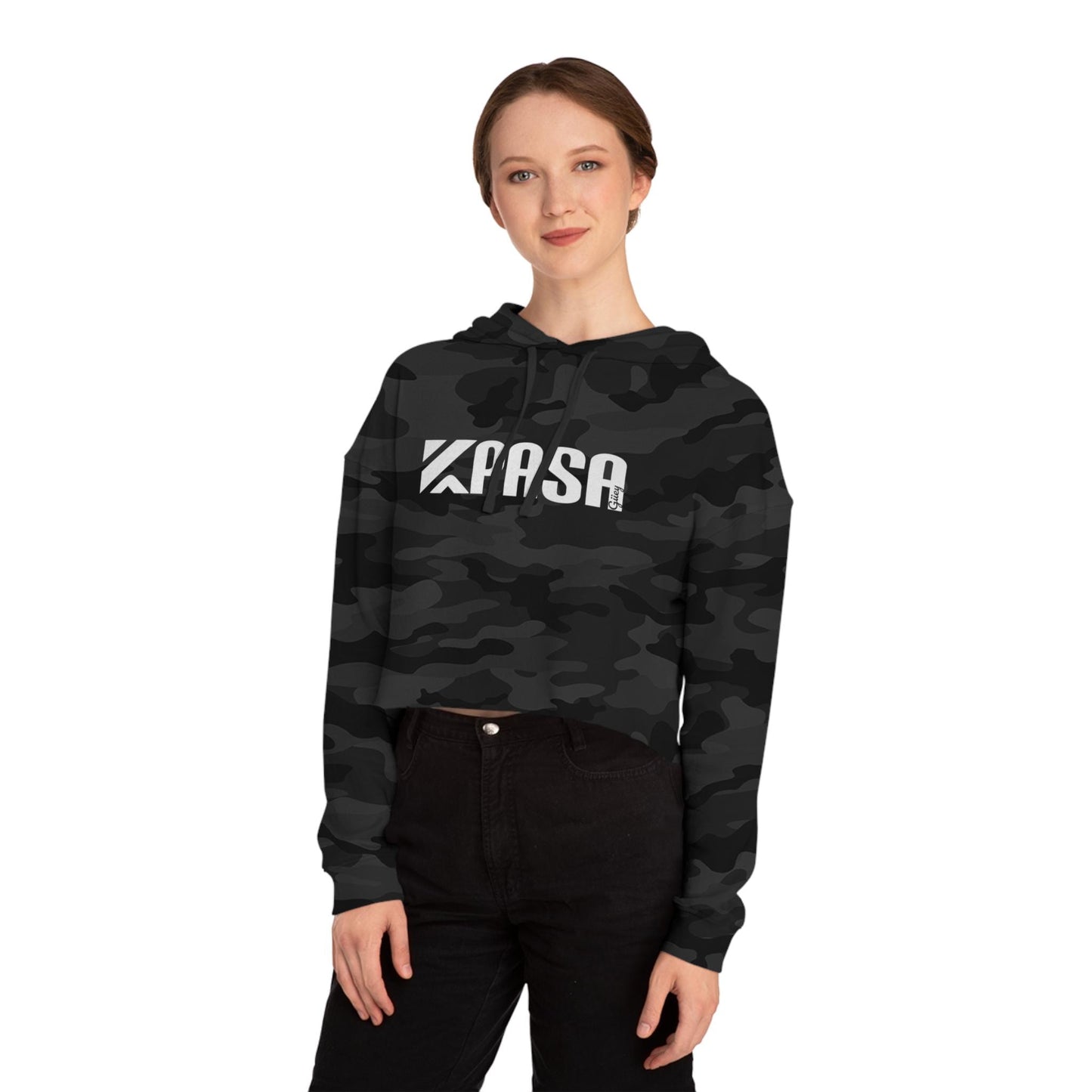 Kpasa Women's Cropped Hoodie Sweatshirt, Trendy Pullover Jumper for Young Ladies, Modern Crop Top, Stylish Hooded Sweatshirt, Fashionable