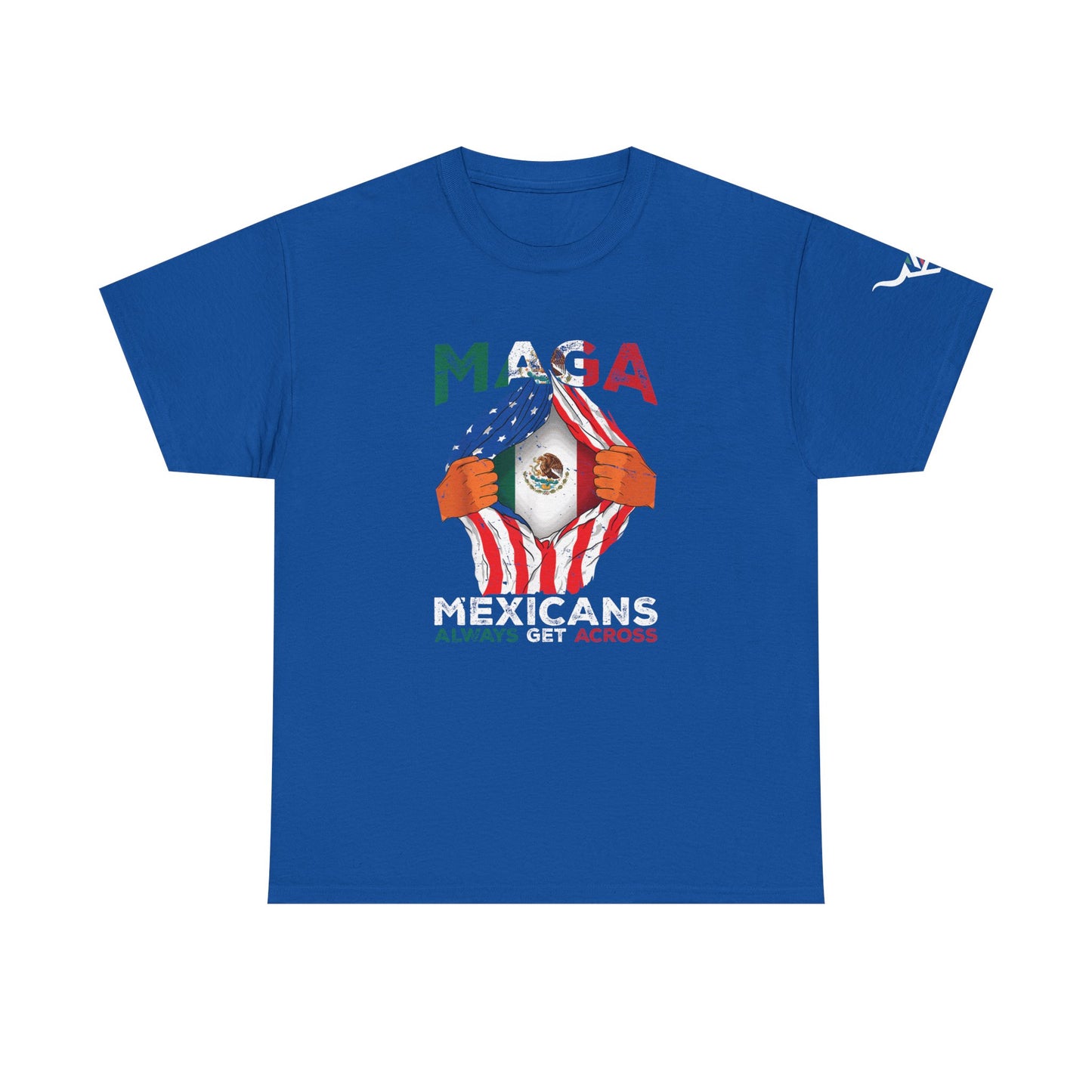 KpasaGuey Mexicans going anywhere, Unisex Heavy Cotton Tee, Here to stay, Wear your voice, Print front Sleeve