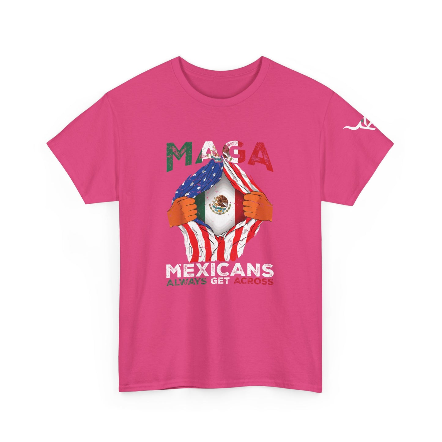 KpasaGuey Mexicans going anywhere, Unisex Heavy Cotton Tee, Here to stay, Wear your voice, Print front Sleeve