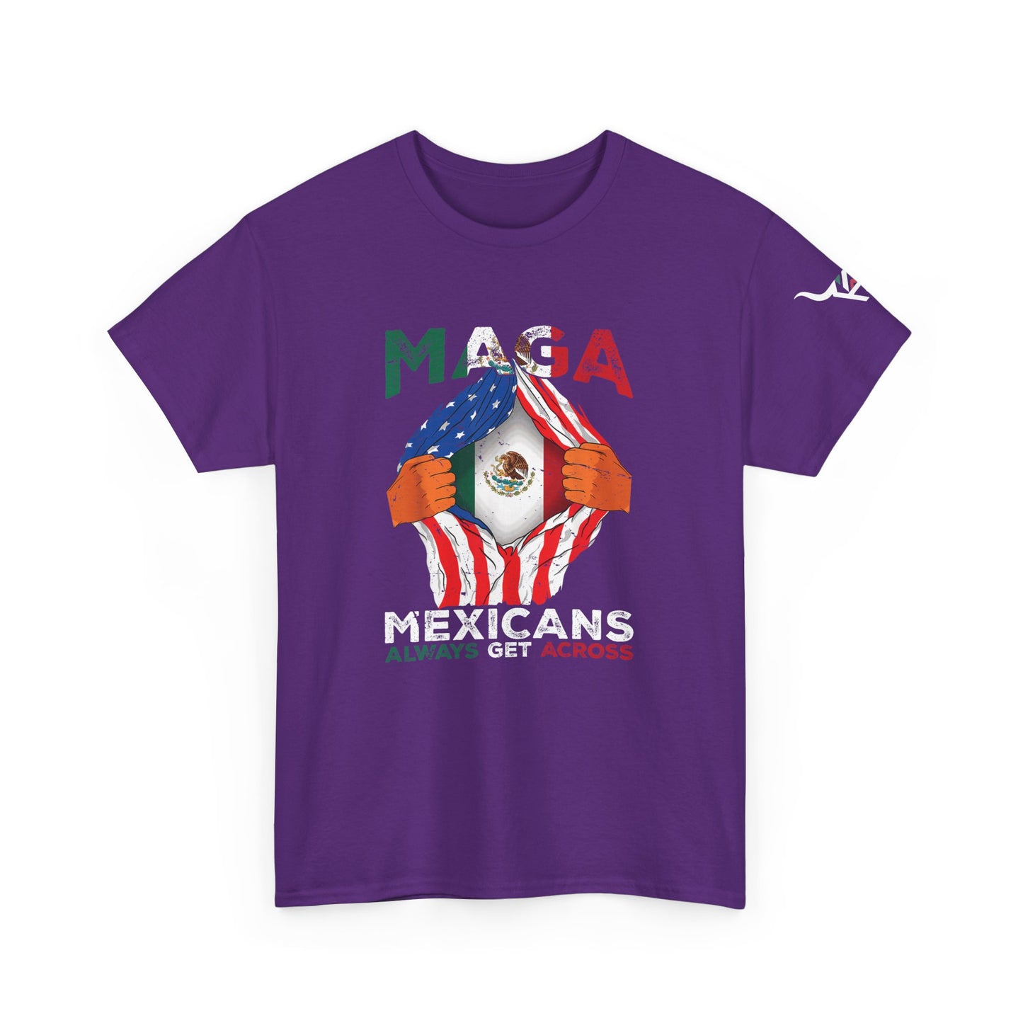KpasaGuey Mexicans going anywhere, Unisex Heavy Cotton Tee, Here to stay, Wear your voice, Print front Sleeve
