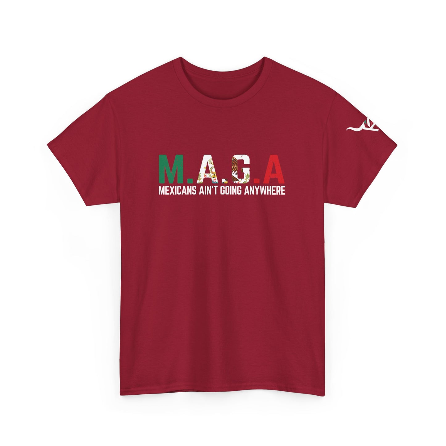 KpasaGuey Mexicans going anywhere, Unisex Heavy Cotton Tee, Here to stay, Wear your voice, Print front Sleeve
