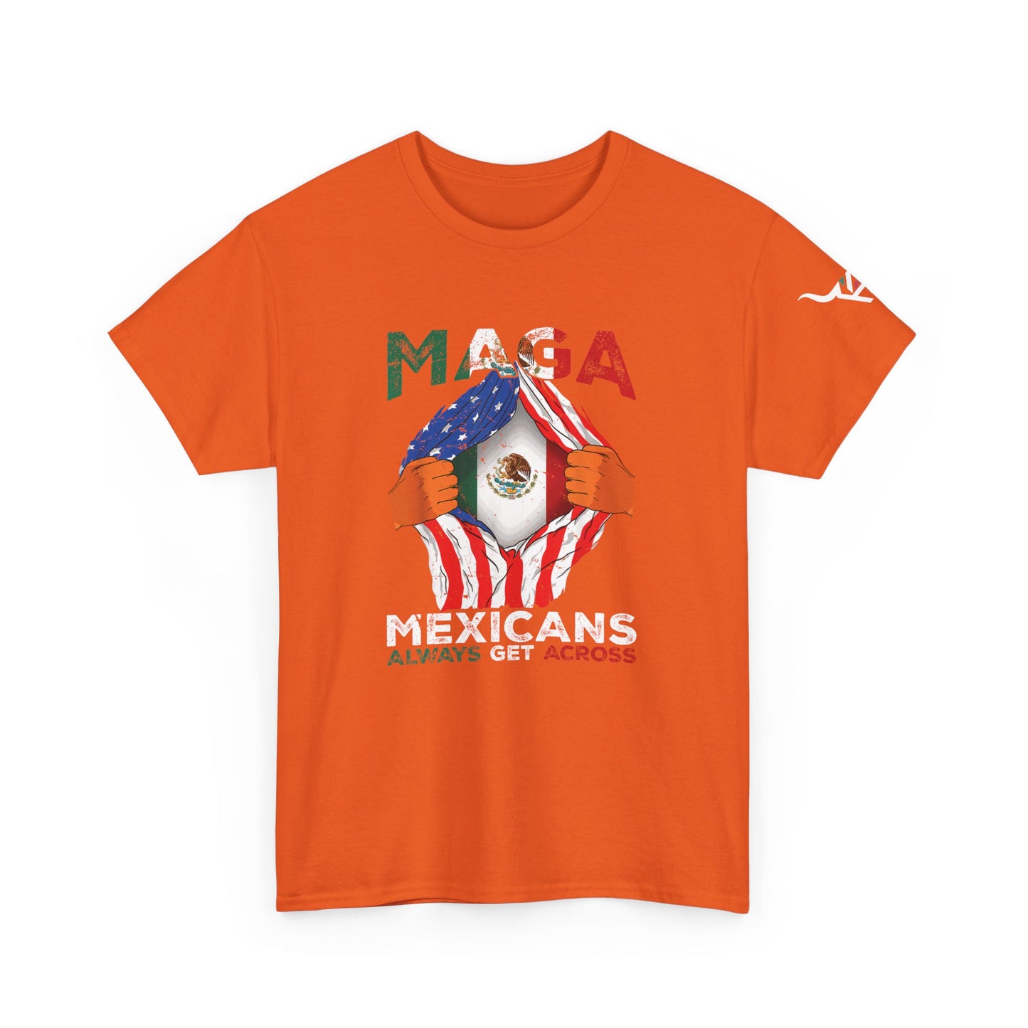 KpasaGuey Mexicans going anywhere, Unisex Heavy Cotton Tee, Here to stay, Wear your voice, Print front Sleeve