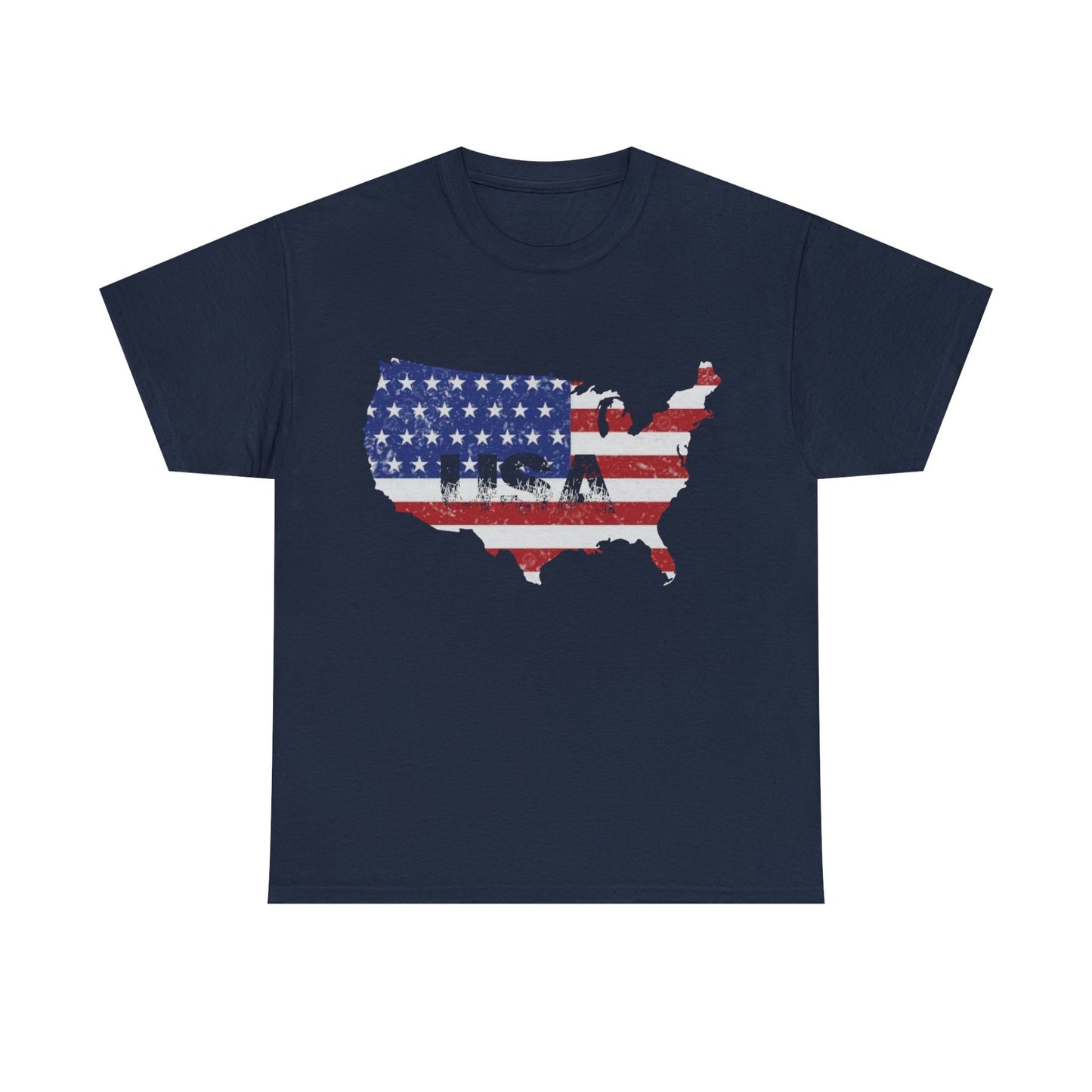 USA Map Unisex Heavy Cotton Tee