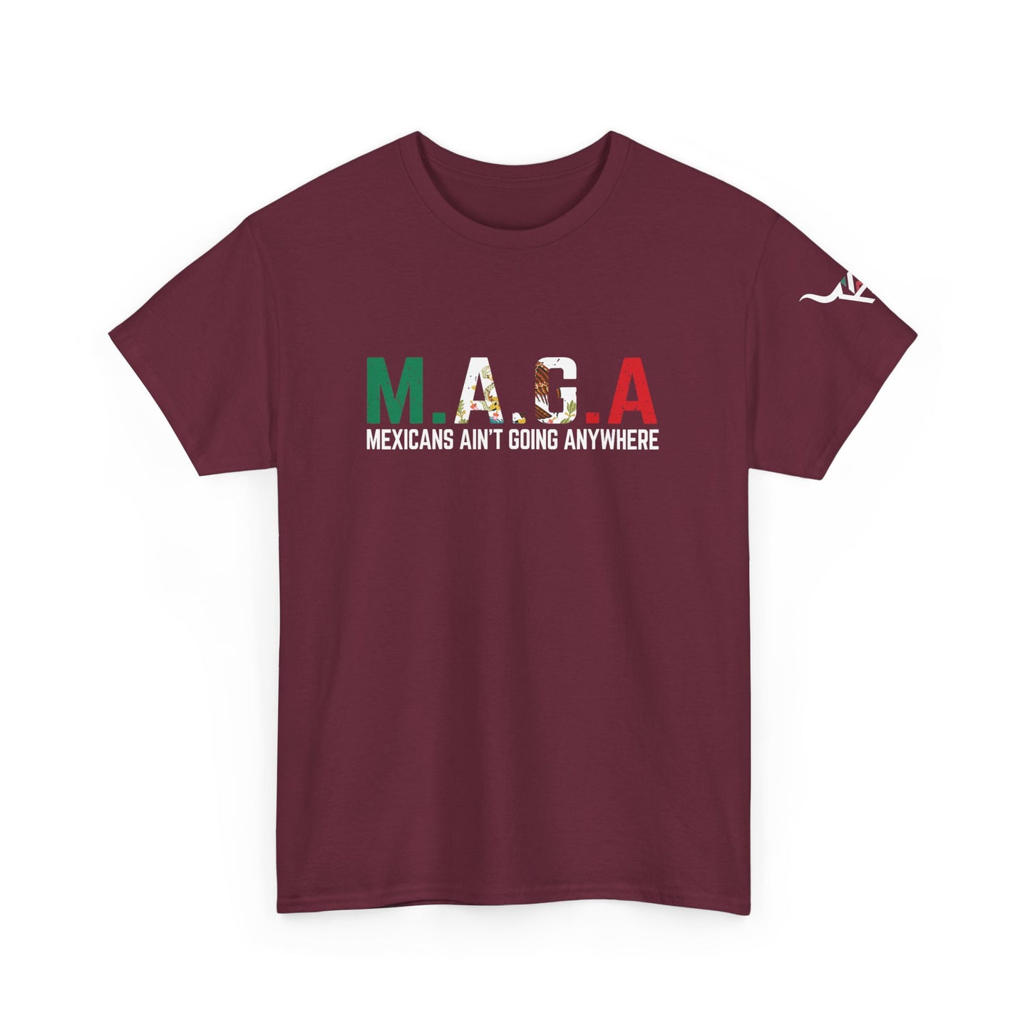 KpasaGuey Mexicans going anywhere, Unisex Heavy Cotton Tee, Here to stay, Wear your voice, Print front Sleeve