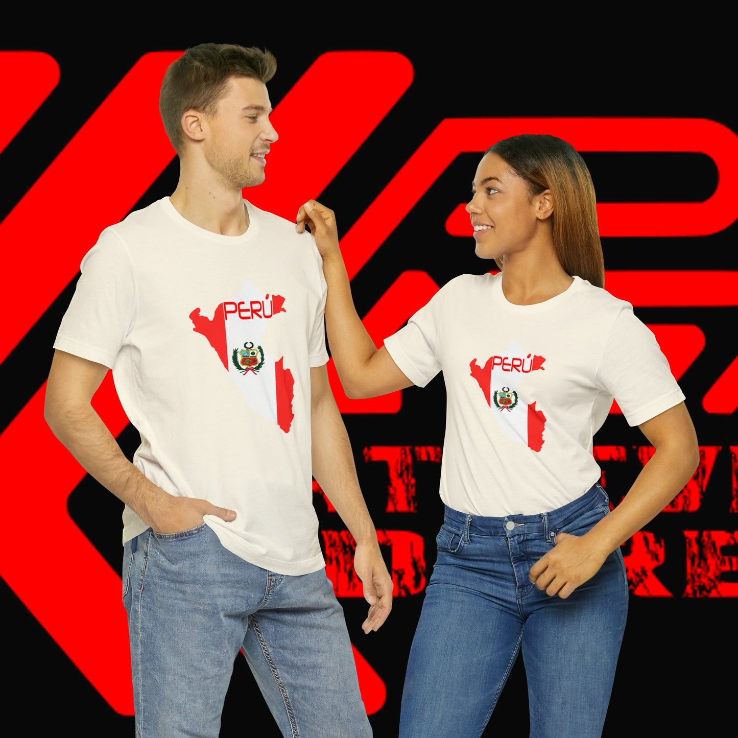 Bandera del Peru, Unisex Jersey Short Sleeve Tee