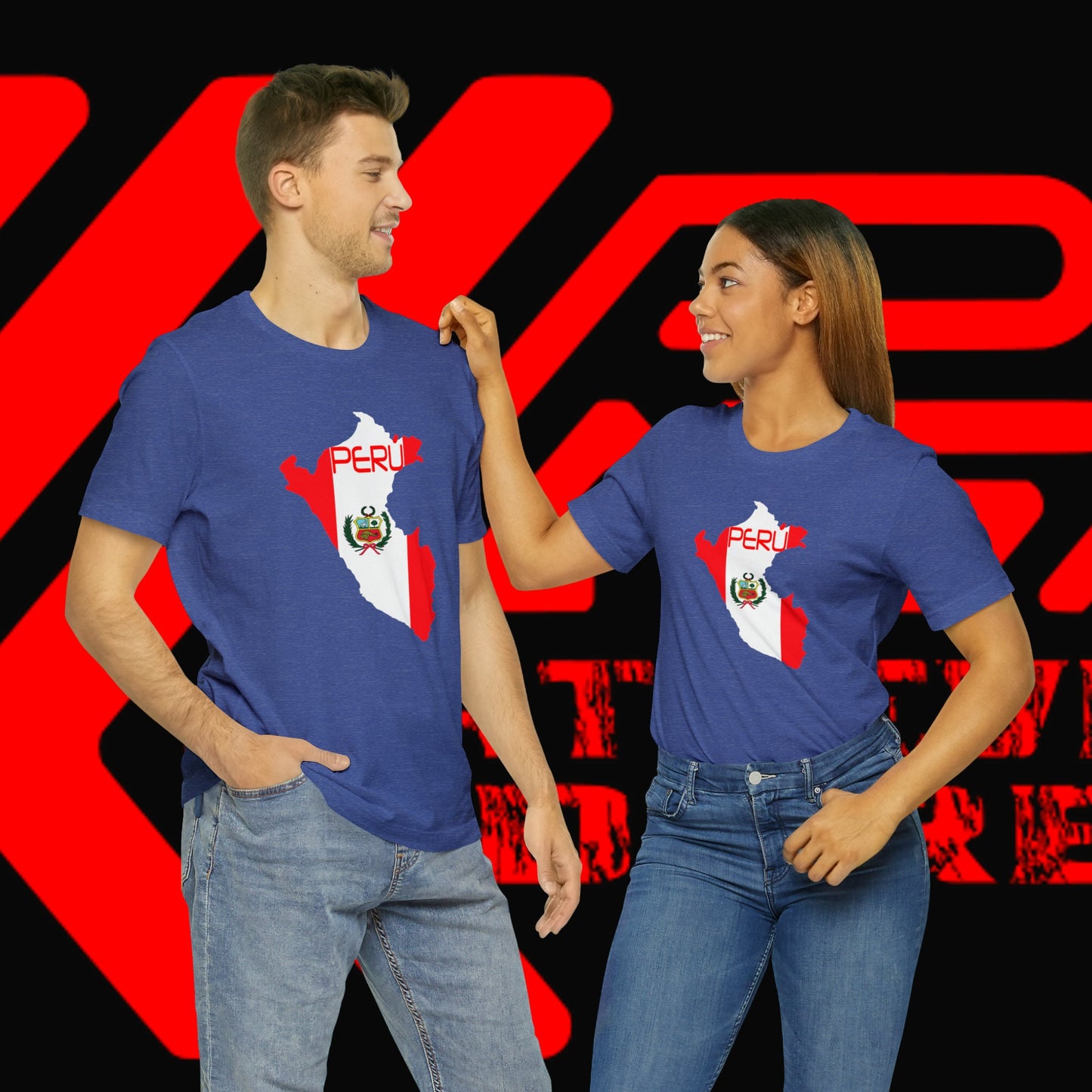 Bandera del Peru, Unisex Jersey Short Sleeve Tee