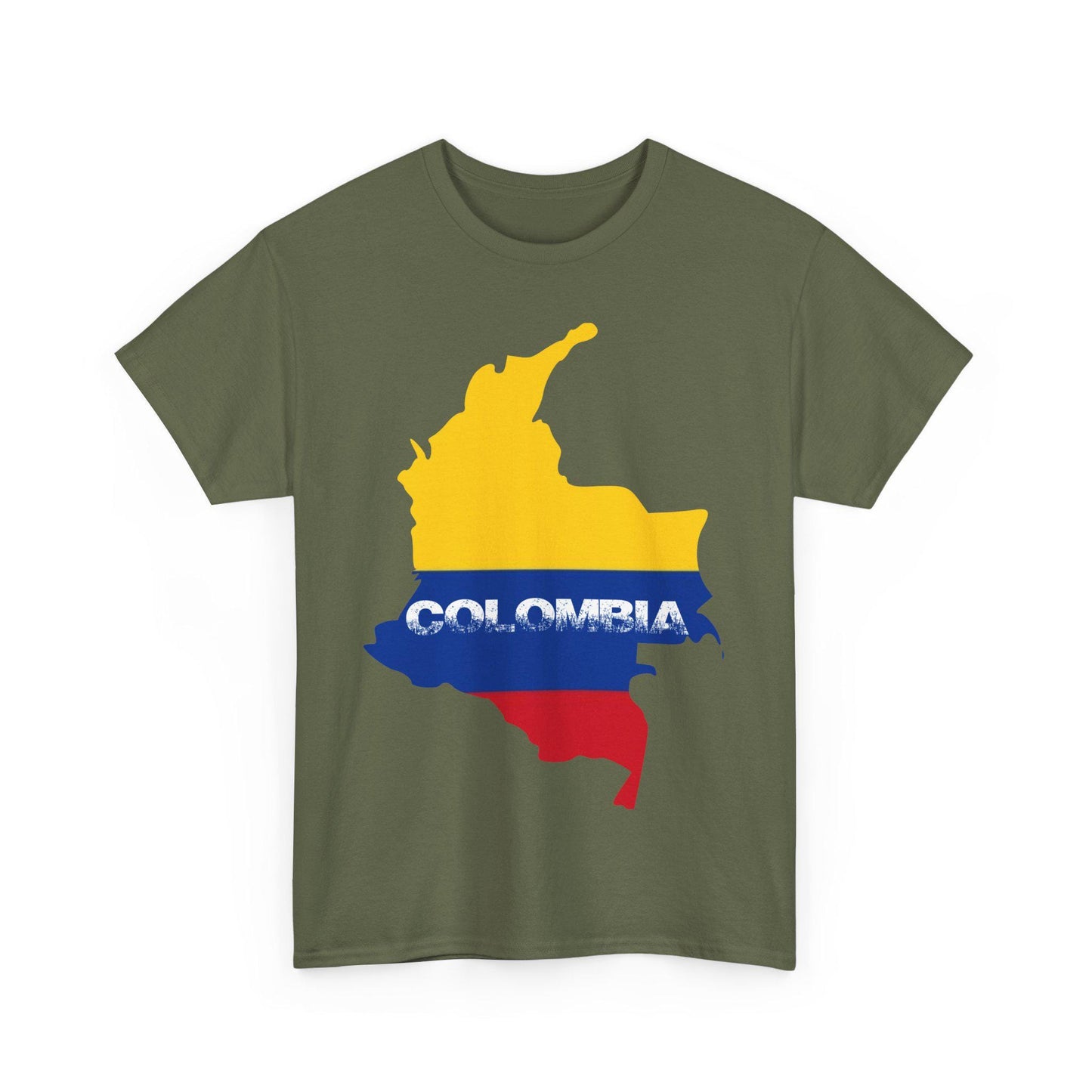 Colombia map of Flag Color, Unisex Heavy Cotton Tee