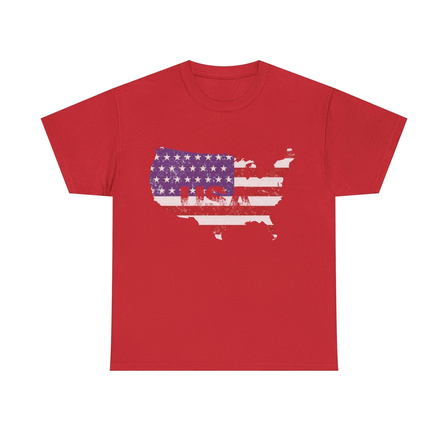 USA Map Unisex Heavy Cotton Tee