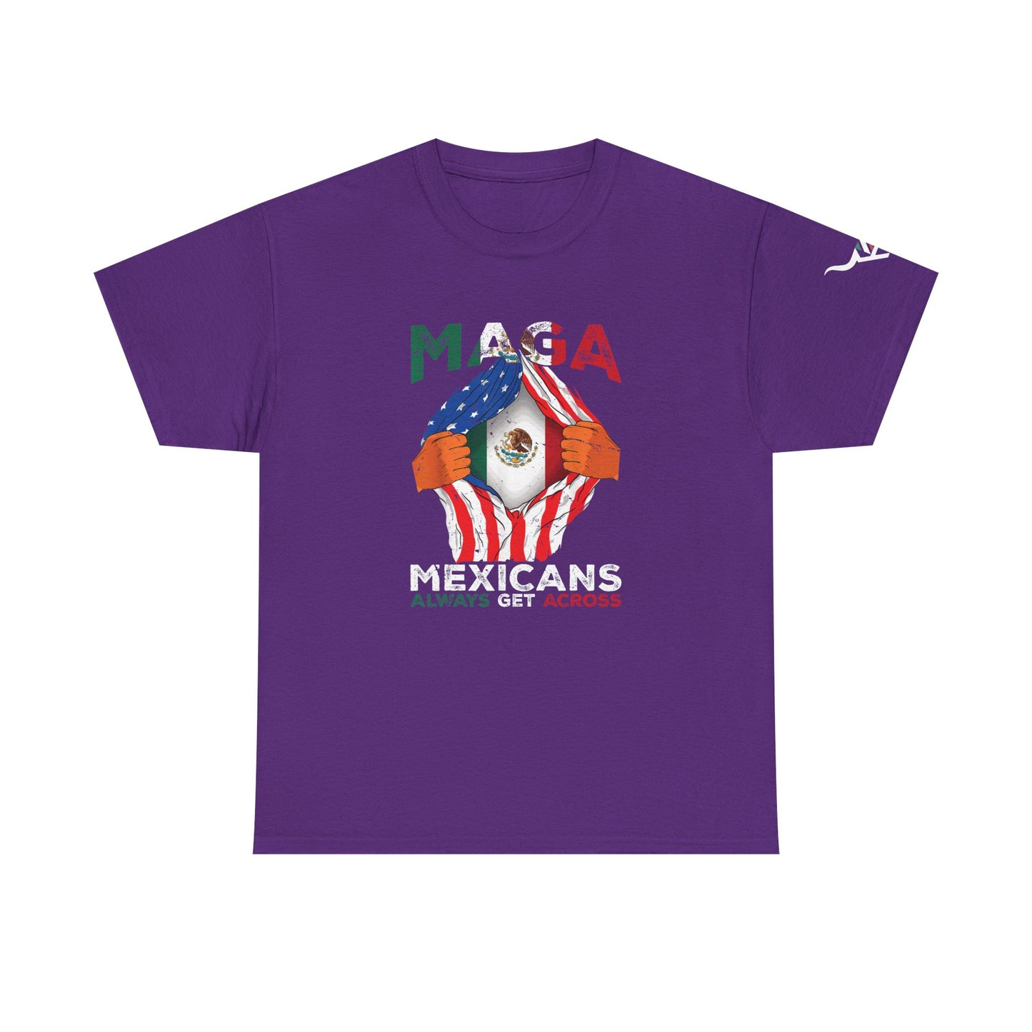 KpasaGuey Mexicans going anywhere, Unisex Heavy Cotton Tee, Here to stay, Wear your voice, Print front Sleeve