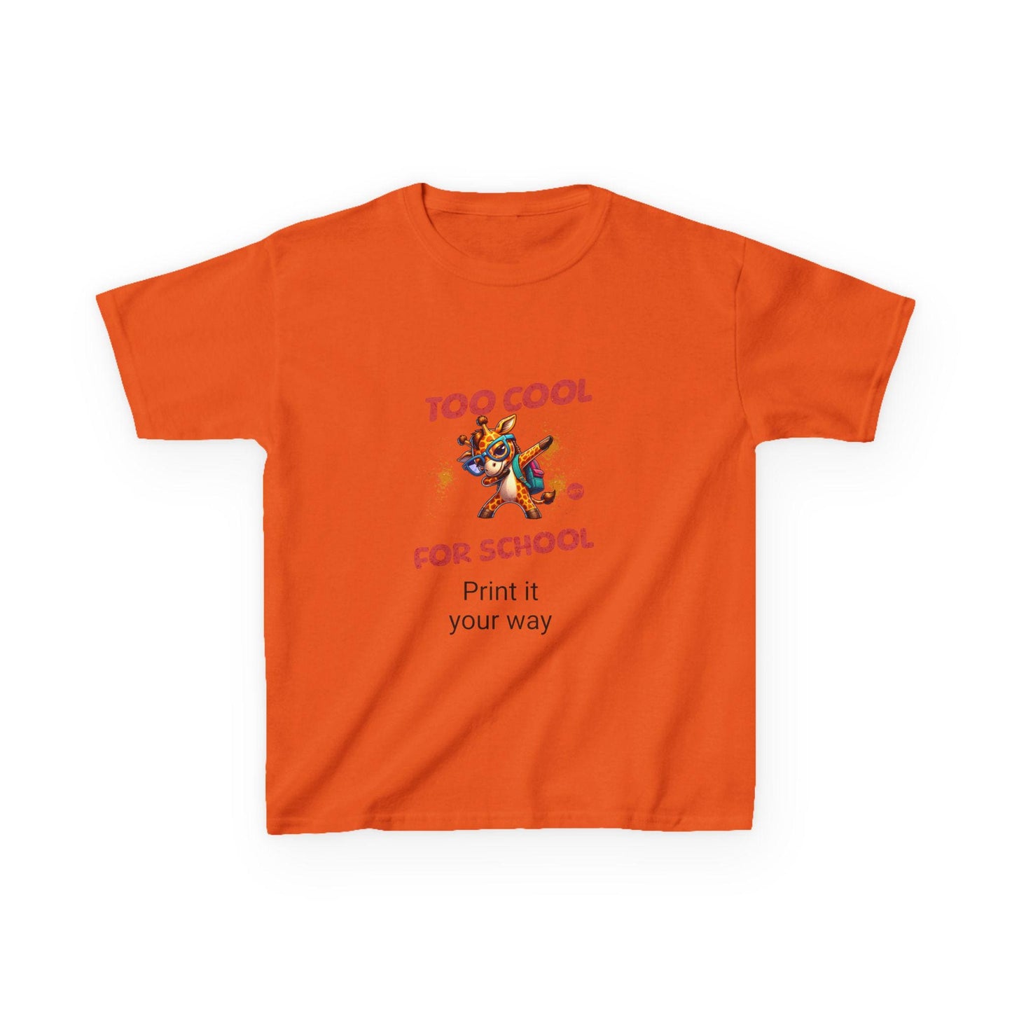Kids Heavy Cotton™ Tee, Fun Youth Shirt, Too Cool for School Tee, Playful Child's Shirt, Casual Everyday Tee, Birthday Gift, Back to