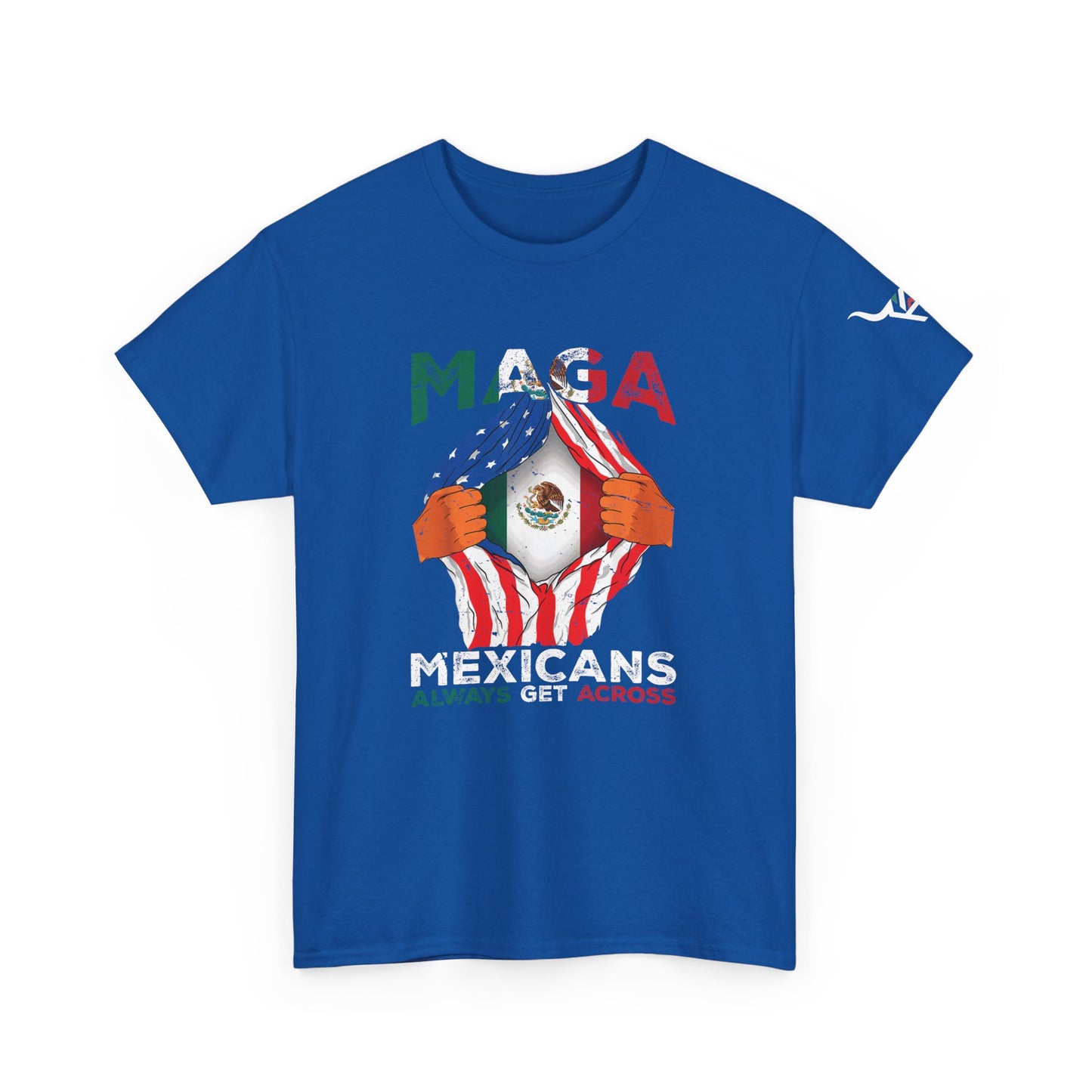 KpasaGuey Mexicans going anywhere, Unisex Heavy Cotton Tee, Here to stay, Wear your voice, Print front Sleeve