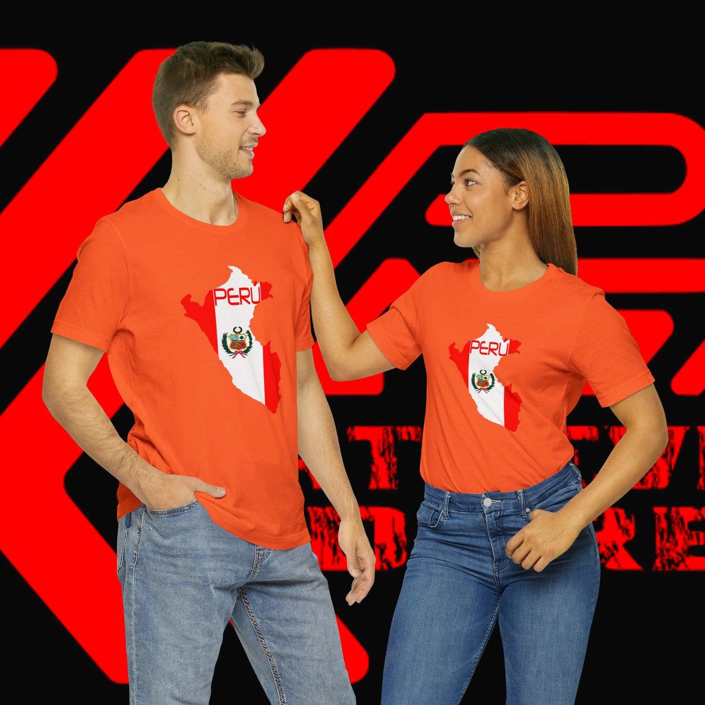 Bandera del Peru, Unisex Jersey Short Sleeve Tee