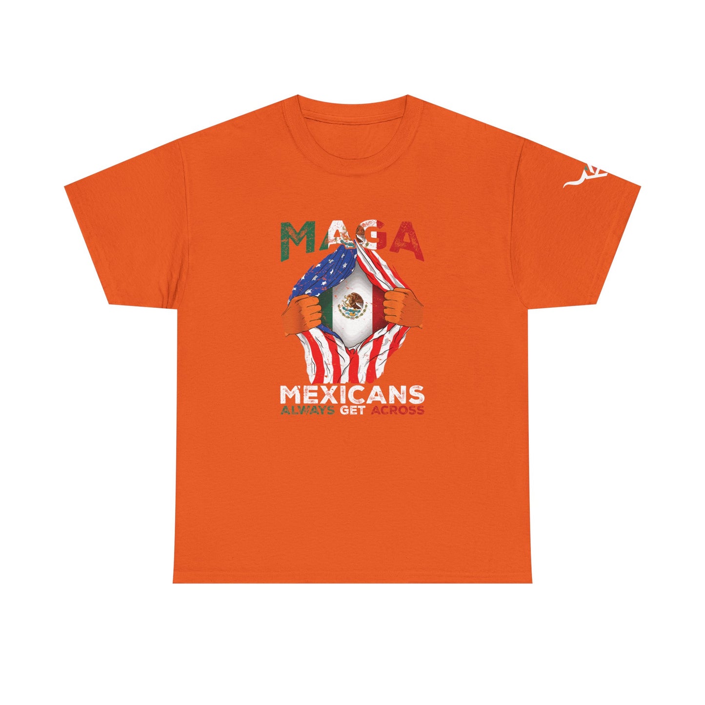 KpasaGuey Mexicans going anywhere, Unisex Heavy Cotton Tee, Here to stay, Wear your voice, Print front Sleeve