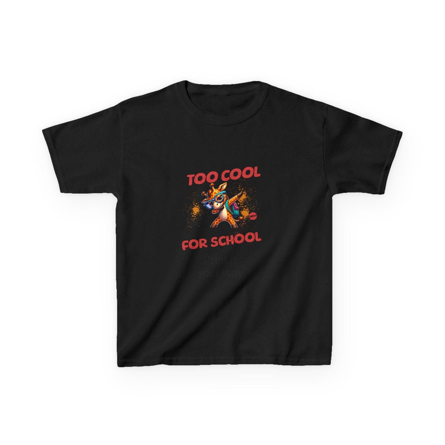 Kids Heavy Cotton™ Tee, Fun Youth Shirt, Too Cool for School Tee, Playful Child's Shirt, Casual Everyday Tee, Birthday Gift, Back to