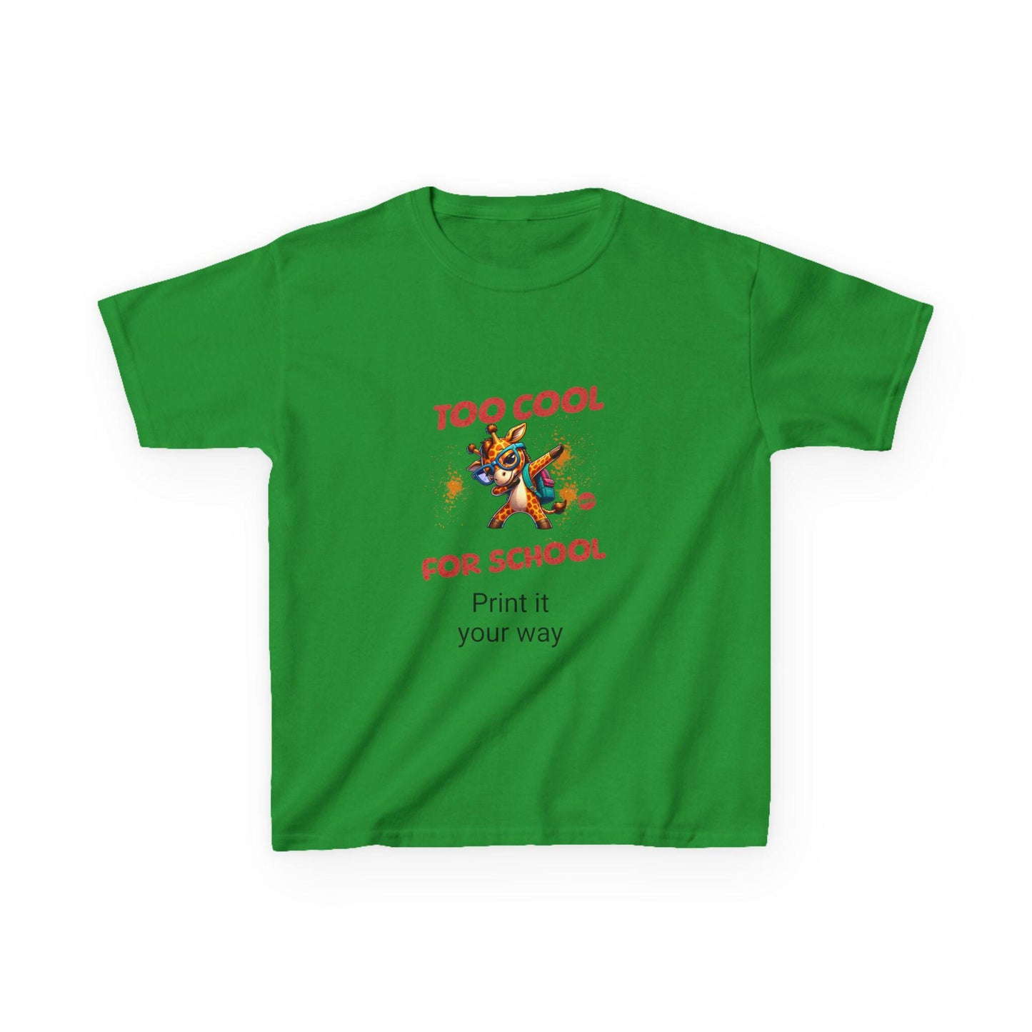 Kids Heavy Cotton™ Tee, Fun Youth Shirt, Too Cool for School Tee, Playful Child's Shirt, Casual Everyday Tee, Birthday Gift, Back to