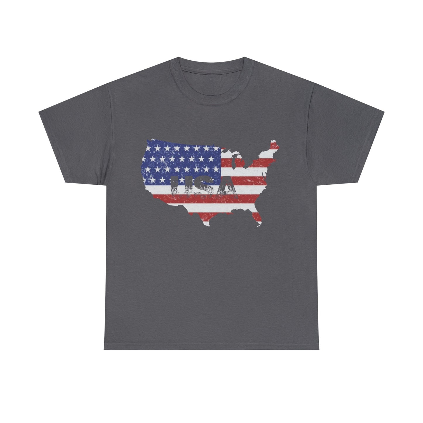 USA Map Unisex Heavy Cotton Tee