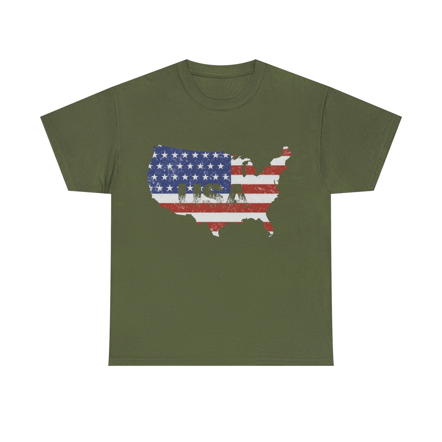USA Map Unisex Heavy Cotton Tee
