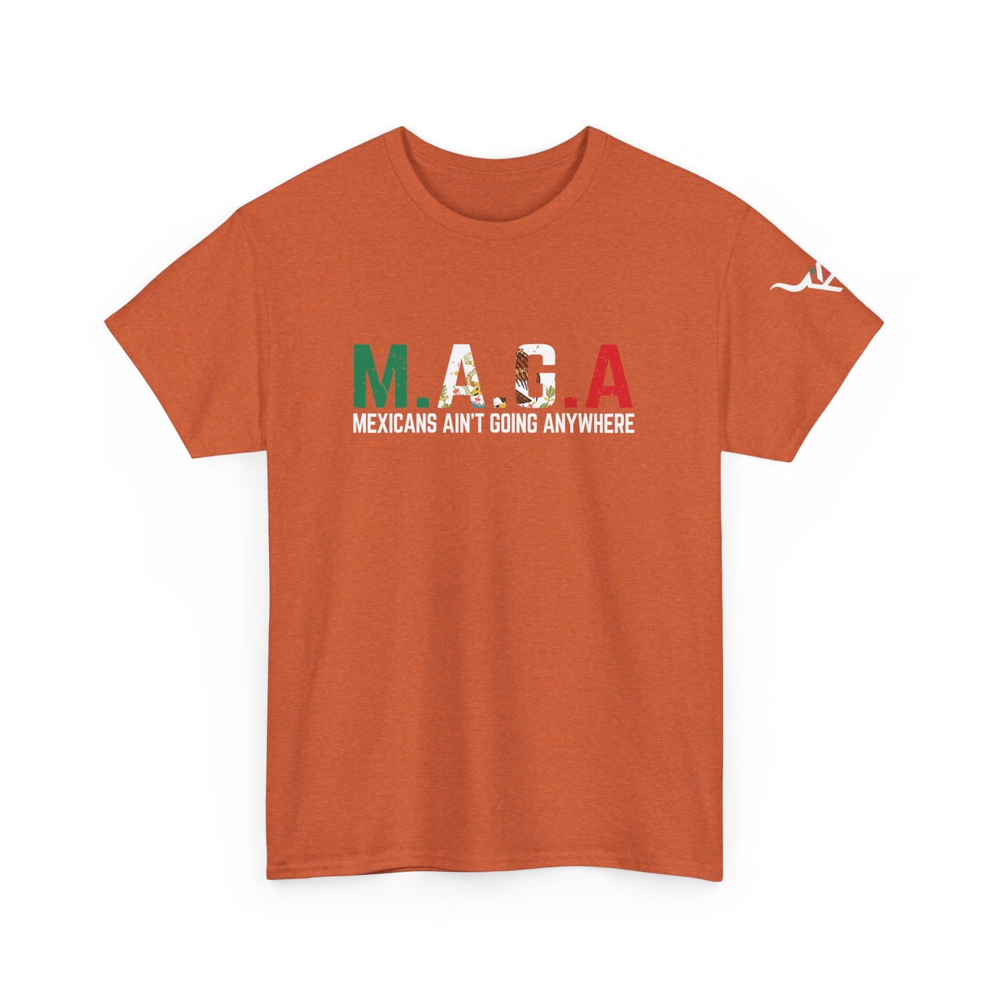 KpasaGuey Mexicans going anywhere, Unisex Heavy Cotton Tee, Here to stay, Wear your voice, Print front Sleeve
