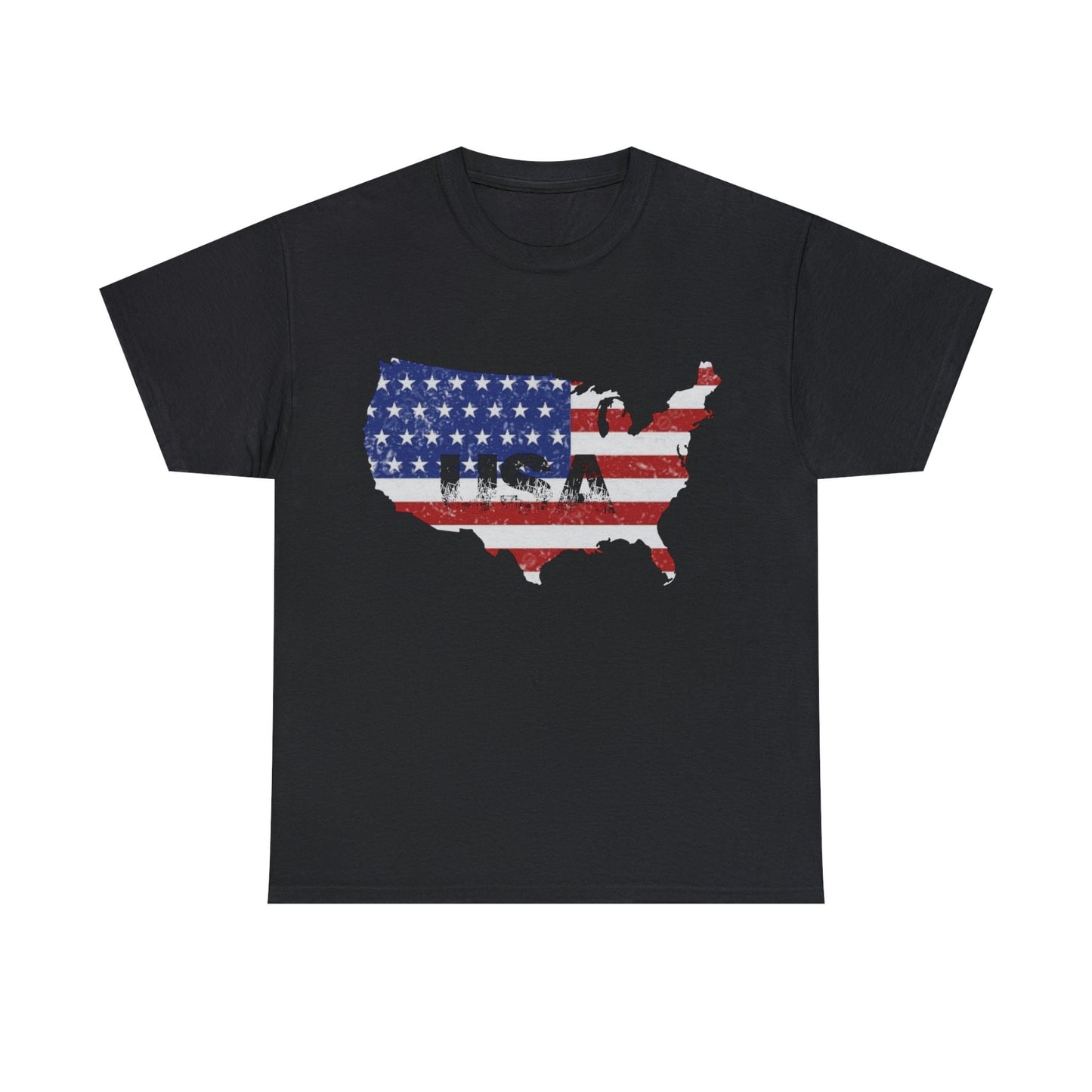 USA Map Unisex Heavy Cotton Tee