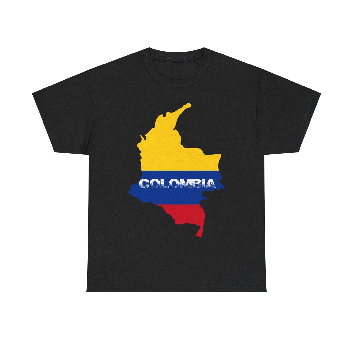 Colombia map of Flag Color, Unisex Heavy Cotton Tee