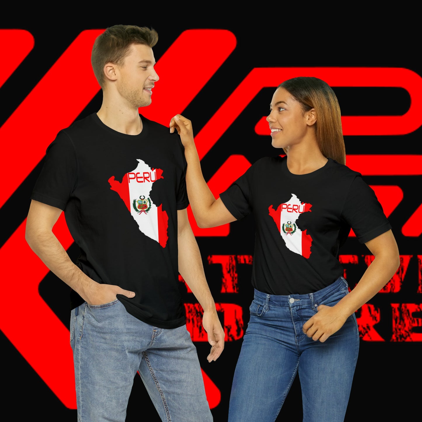 Bandera del Peru, Unisex Jersey Short Sleeve Tee