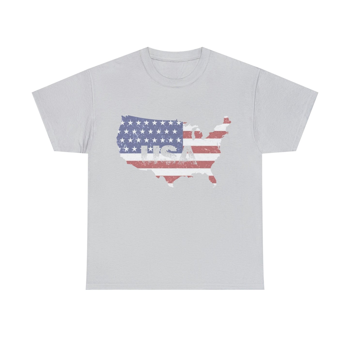 USA Map Unisex Heavy Cotton Tee