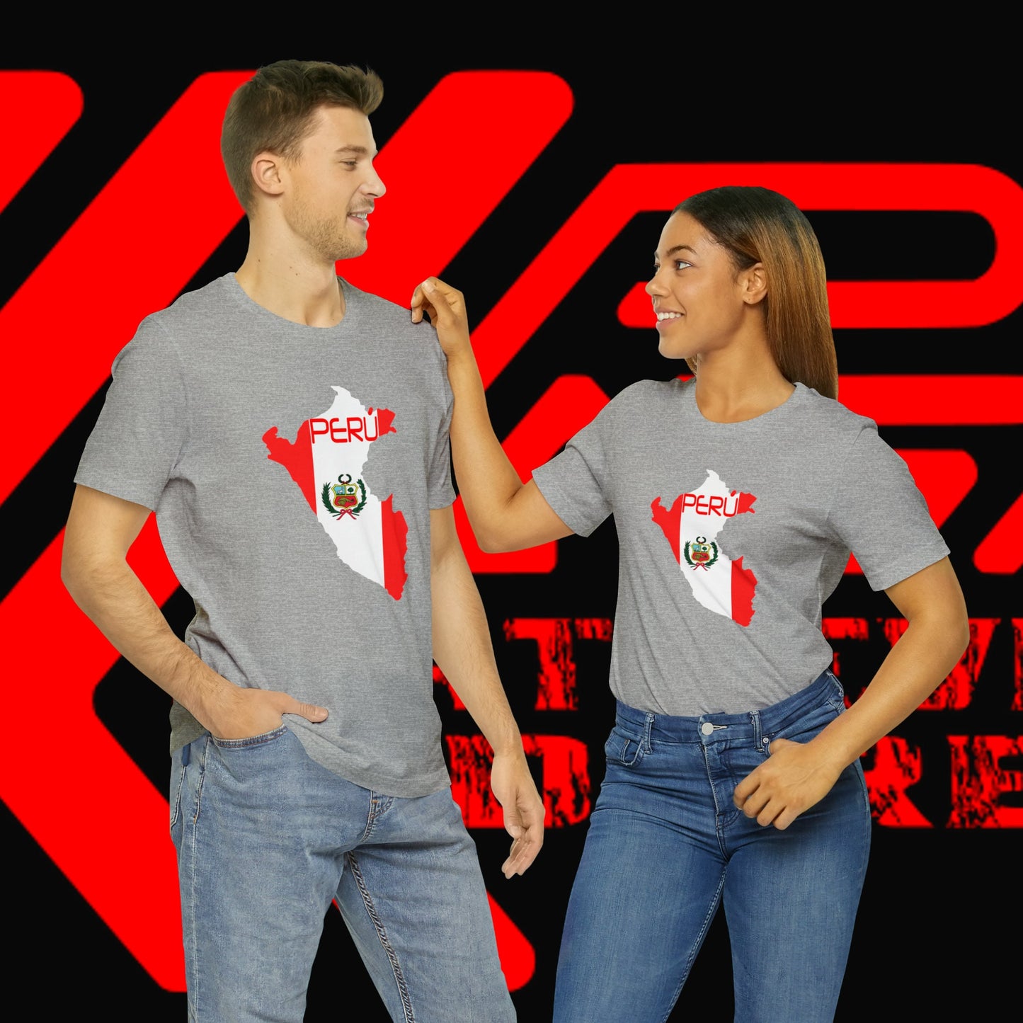 Bandera del Peru, Unisex Jersey Short Sleeve Tee