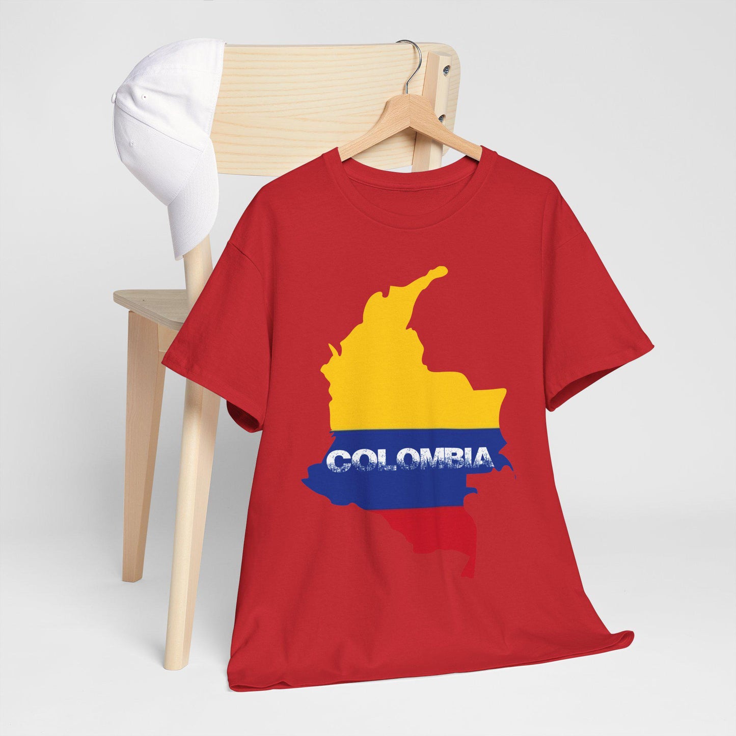 Colombia map of Flag Color, Unisex Heavy Cotton Tee