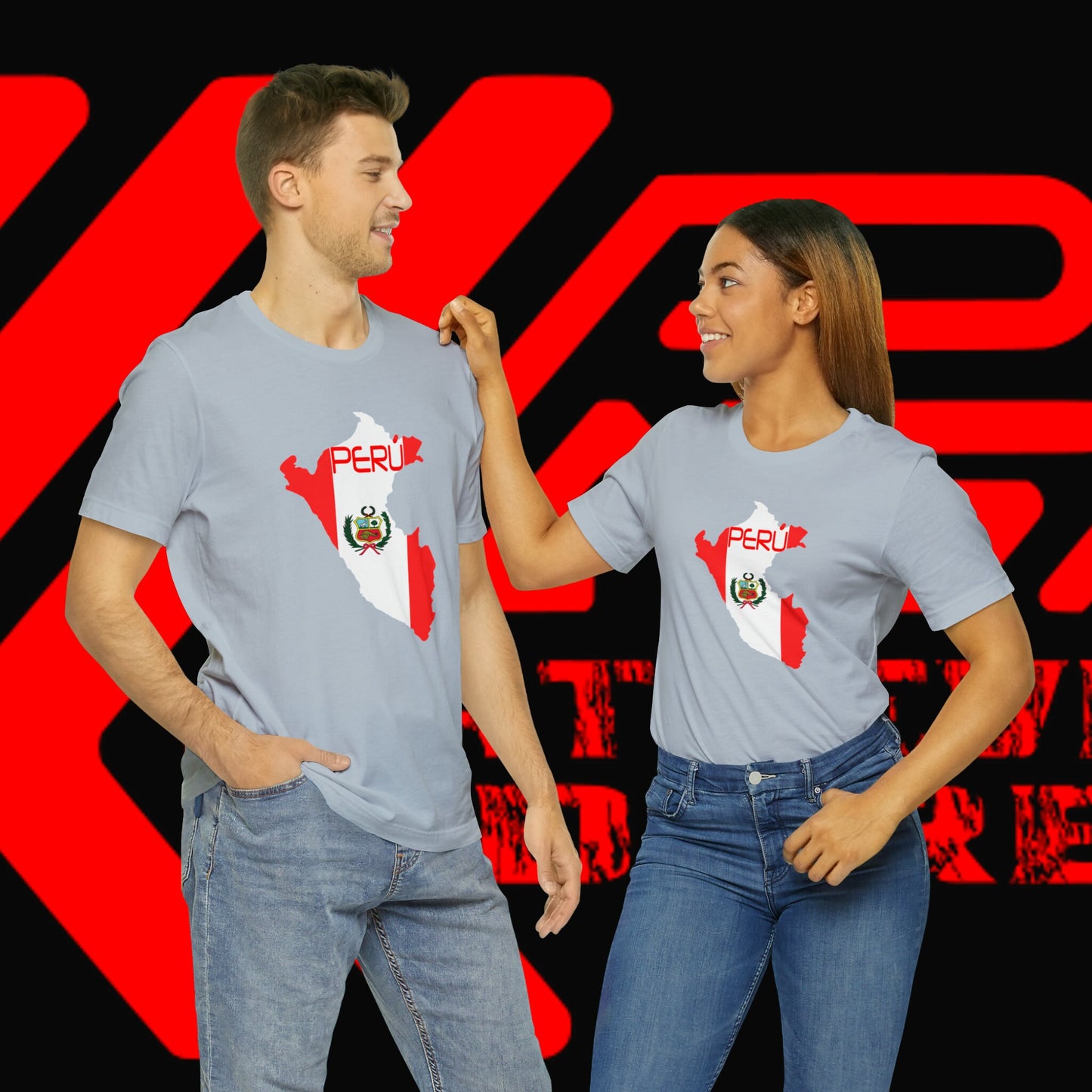 Bandera del Peru, Unisex Jersey Short Sleeve Tee