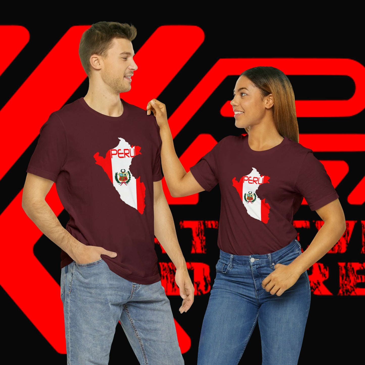 Bandera del Peru, Unisex Jersey Short Sleeve Tee