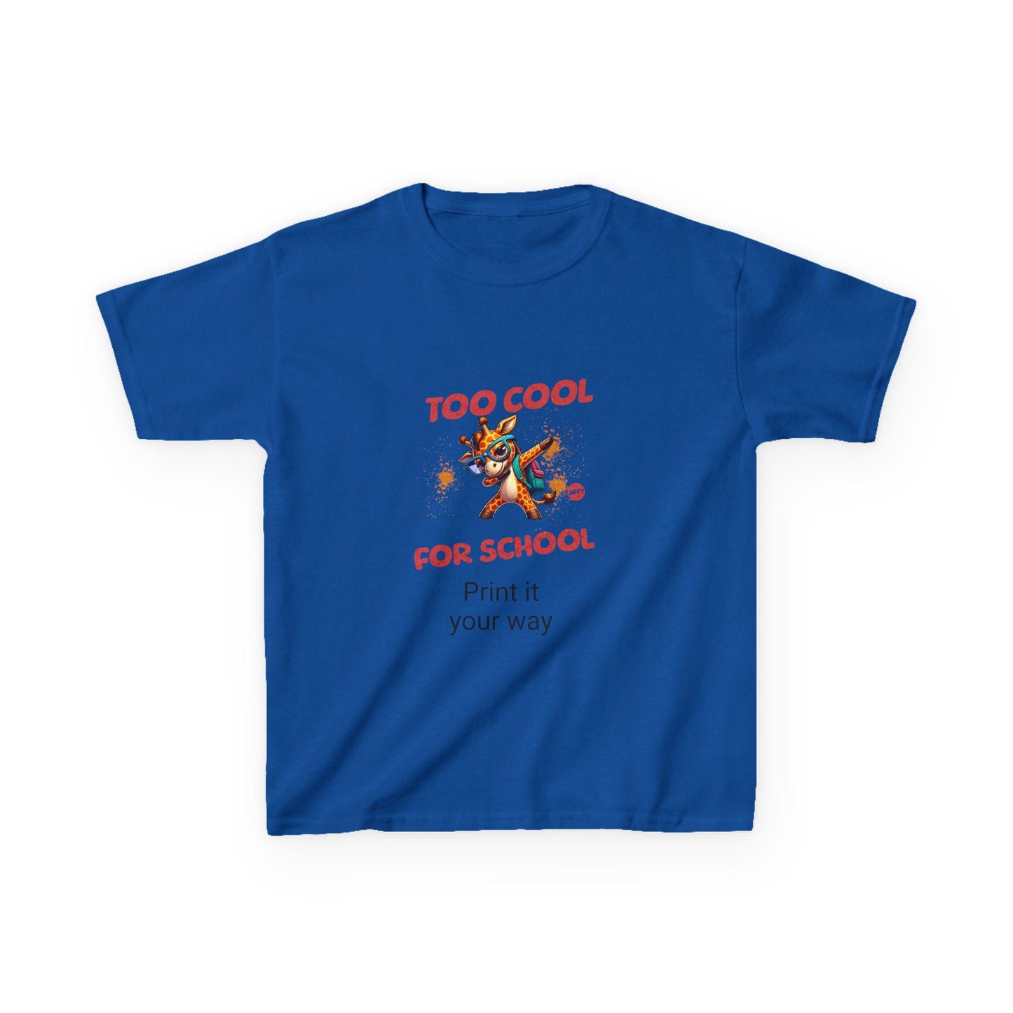 Kids Heavy Cotton™ Tee, Fun Youth Shirt, Too Cool for School Tee, Playful Child's Shirt, Casual Everyday Tee, Birthday Gift, Back to