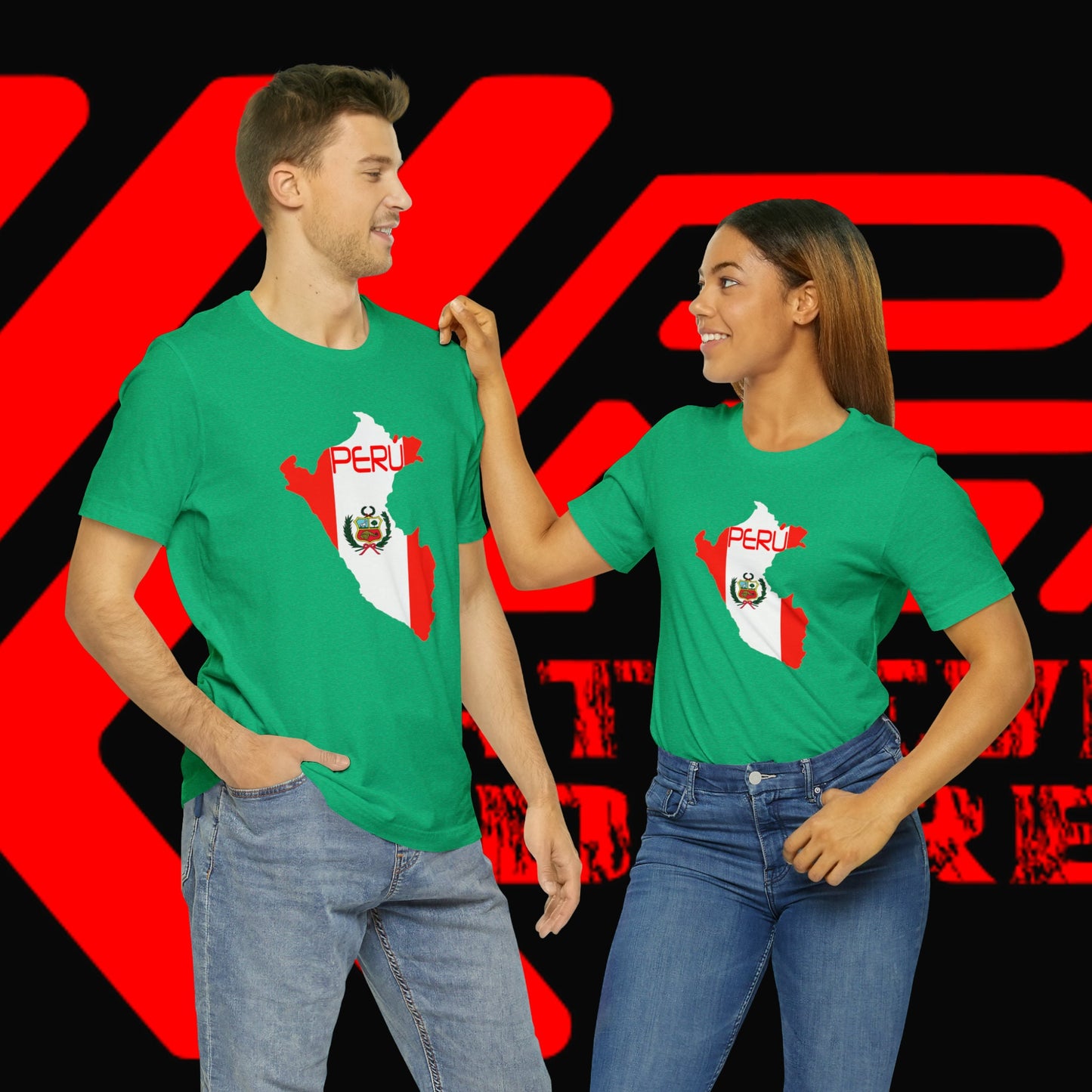 Bandera del Peru, Unisex Jersey Short Sleeve Tee