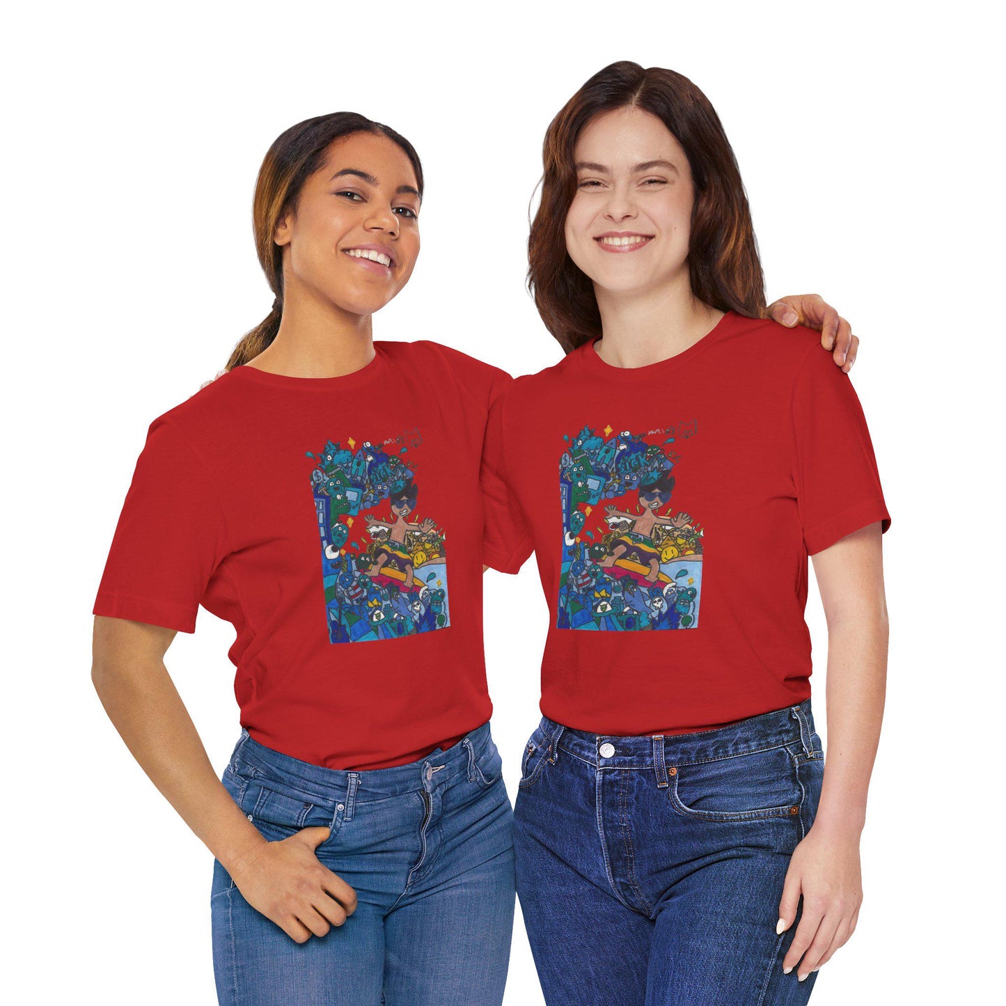 Ride the waves in style with this unique surfing-themed T-shirt, designed by Marcos, an 11-year-old artist with a passion for the ocean!