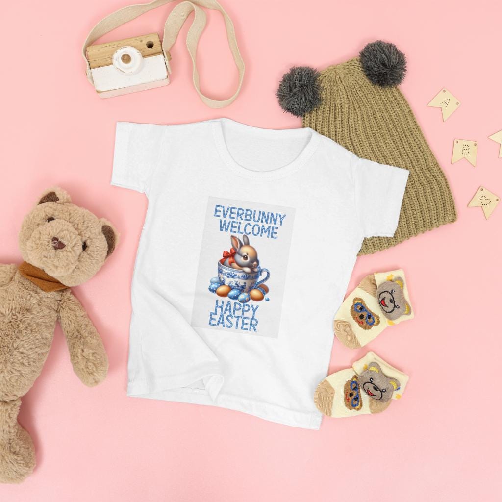 Easter Bunny Toddler Tee, Cute Kids Shirt, Happy Easter Gift, Spring Outfit, Bunny Graphic Tee, Toddler Easter Apparel