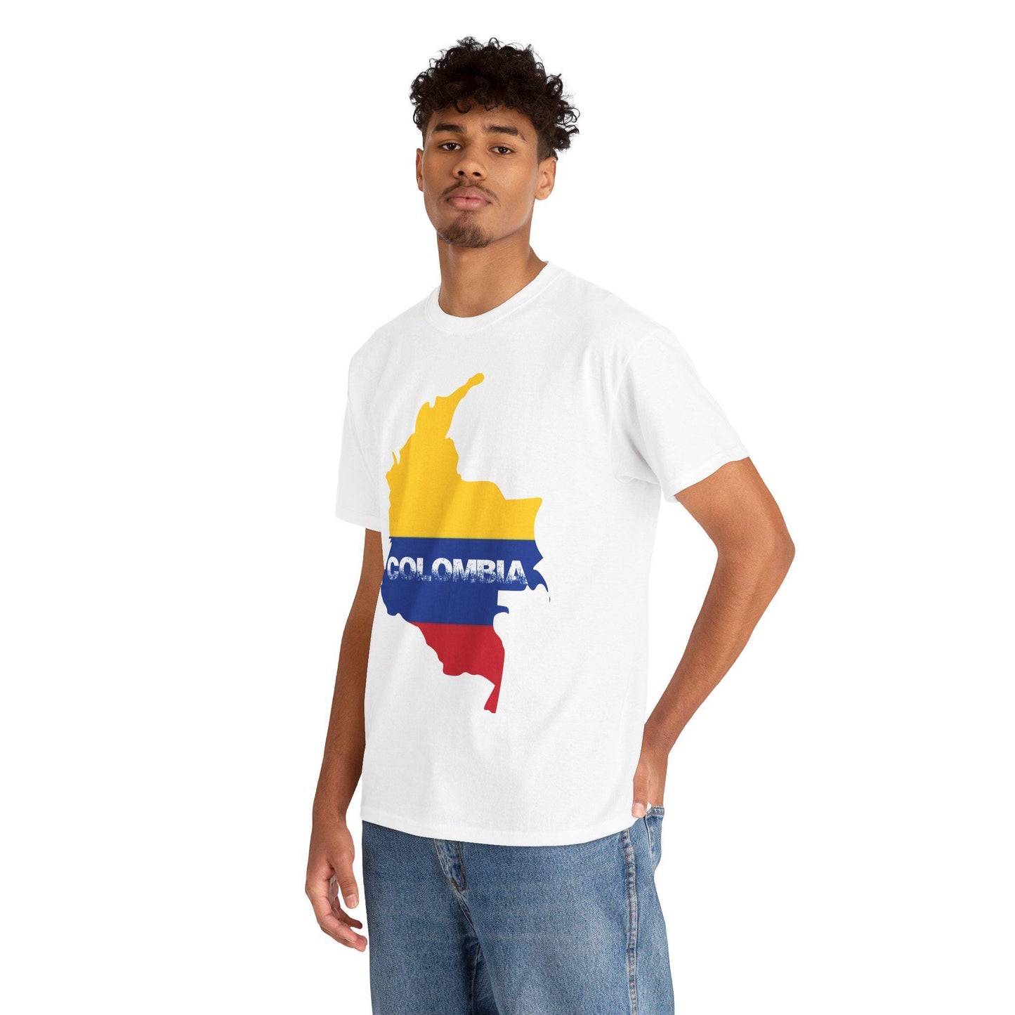 Colombia map of Flag Color, Unisex Heavy Cotton Tee