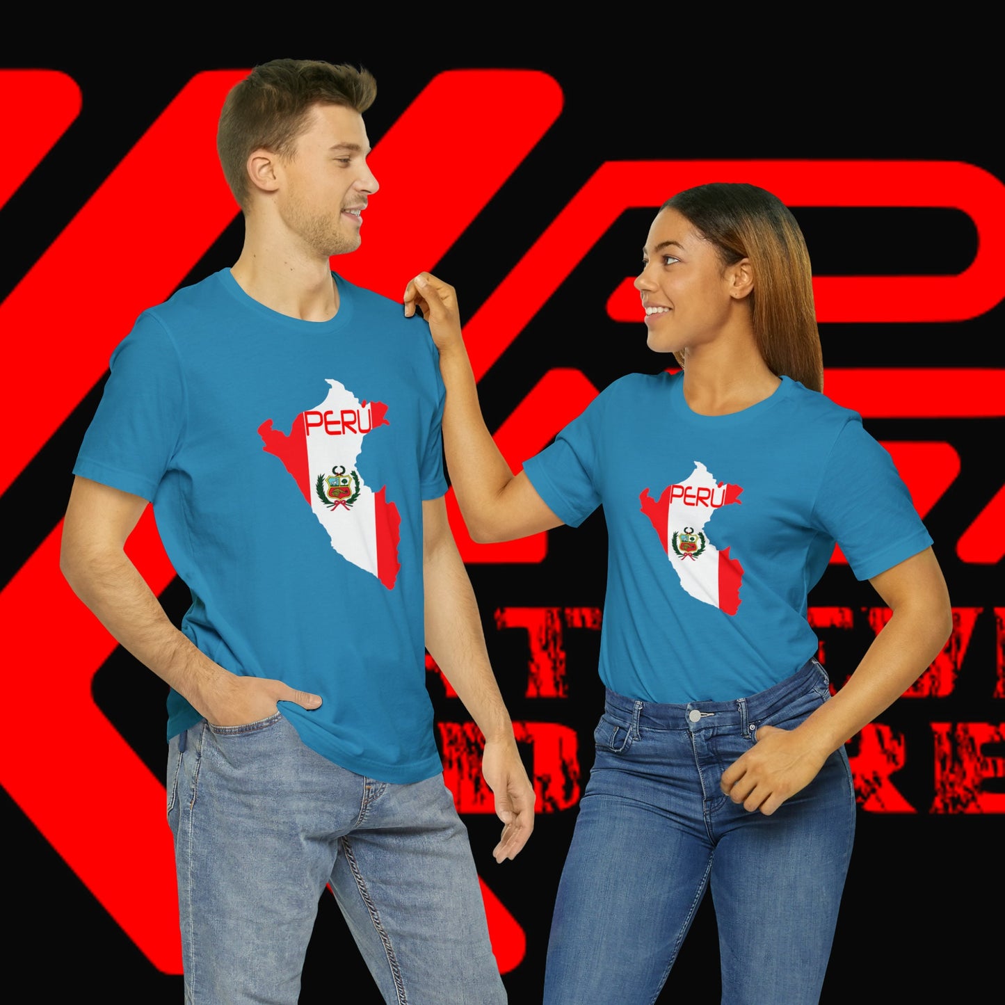 Bandera del Peru, Unisex Jersey Short Sleeve Tee