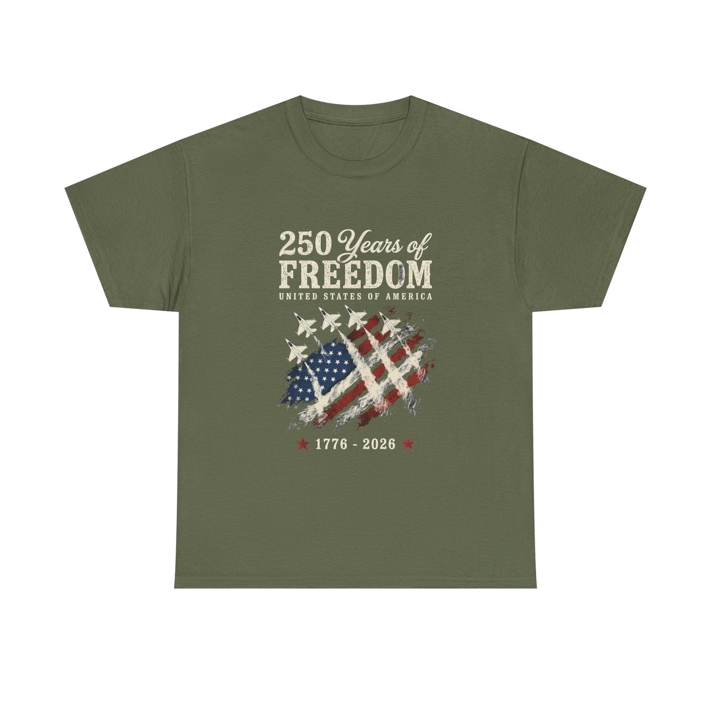 250 Years of Freedom 1776-2026 T-Shirt - American Flag Patriotic Tee