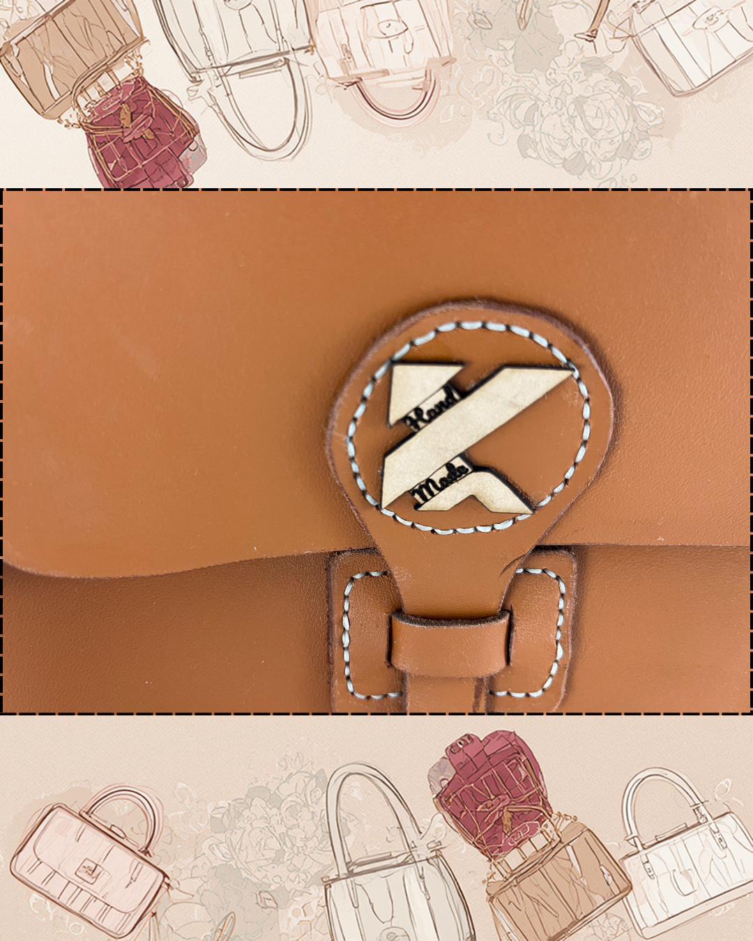 Handmade Leather Women’s Crossbody Purse – 100% Real Leather