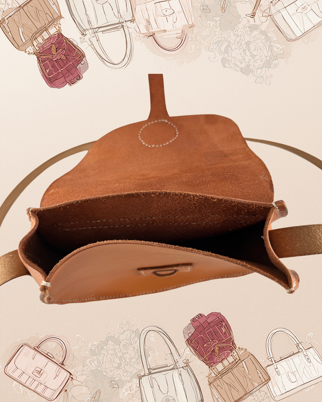 Handmade Leather Women’s Crossbody Purse – 100% Real Leather