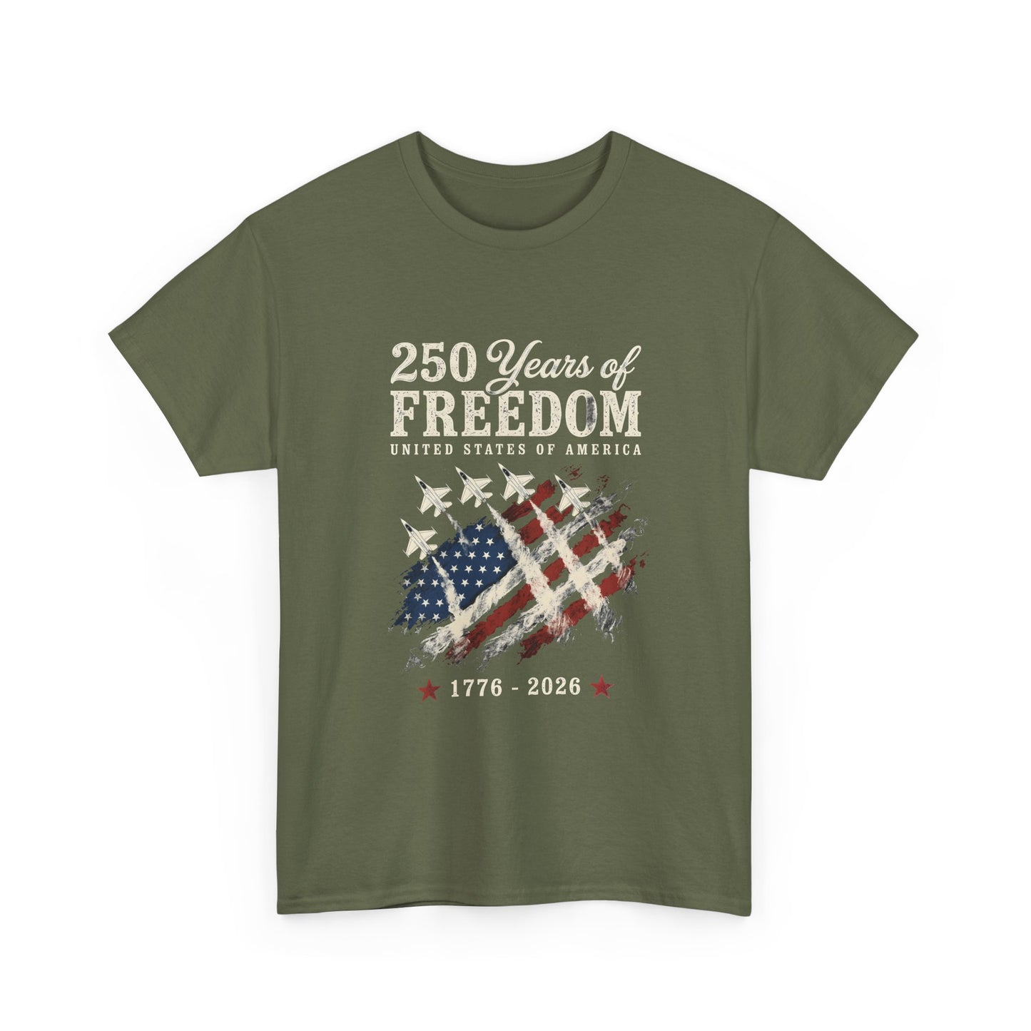 250 Years of Freedom 1776-2026 T-Shirt - American Flag Patriotic Tee