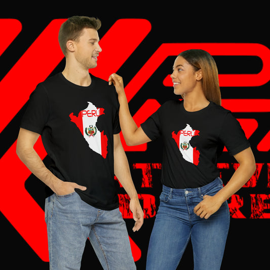 Bandera del Peru, Unisex Jersey Short Sleeve Tee