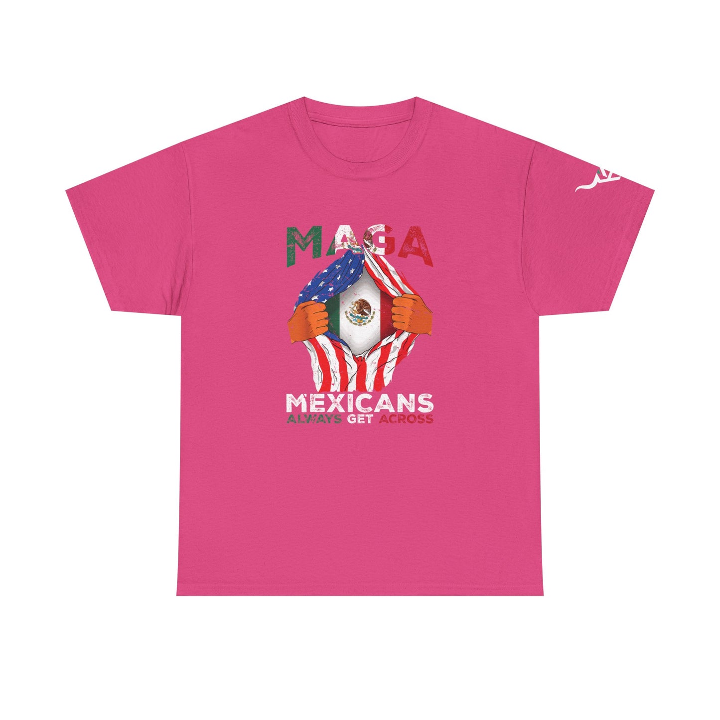 KpasaGuey Mexicans going anywhere, Unisex Heavy Cotton Tee, Here to stay, Wear your voice, Print front Sleeve