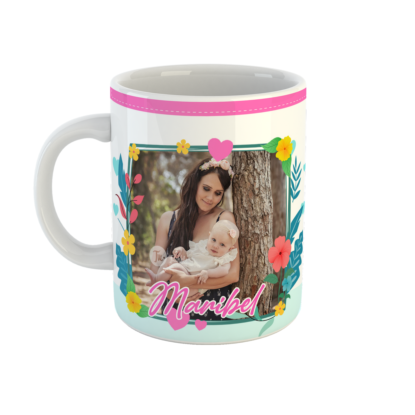 Model A, 11 OZ Dia del las Madres custom Coffee mug, Send your picture and name to: info@kpasaguey.com