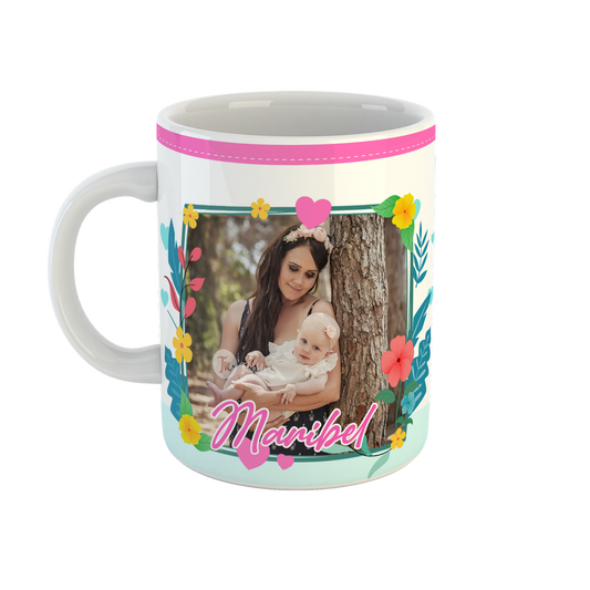 Model A, 11 OZ Dia del las Madres custom Coffee mug, Send your picture and name to: info@kpasaguey.com