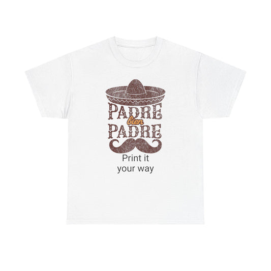 Funny Unisex Heavy Cotton Tee - "Padre to Padre" Design, Great for Father's Day, Birthday, Gifts, Family Reunion, Celebrations